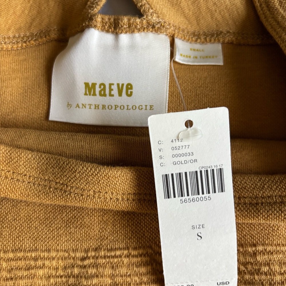 Anthropologie Maeve Mustard Knit Top - Picture 2 of 4